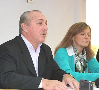 Intendente Jorge Tebes y subsecretaria de Cultura de La Pampa, Analía Cavallero.