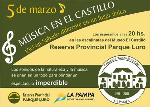 Afiche promocional: Viví un sábado diferente en un lugar único… “100 años de vida… 100 años de historia”. Castillo, Parque Luro.